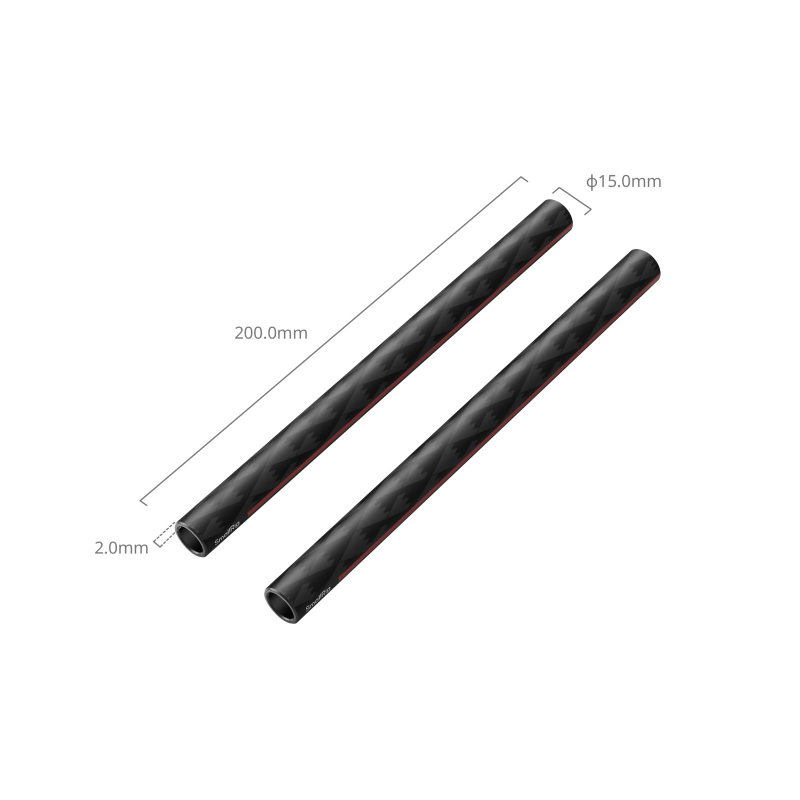 Rods Par 8" (200mm) - 15mm Φ Fibra carbono