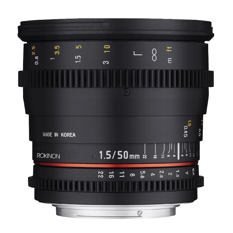 Lente Rokinon EF 50 mm T1.5 - EF (77ø) FF